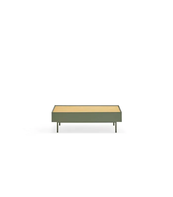 Mesa de centro modelo Arista en verde oliva, 110cm