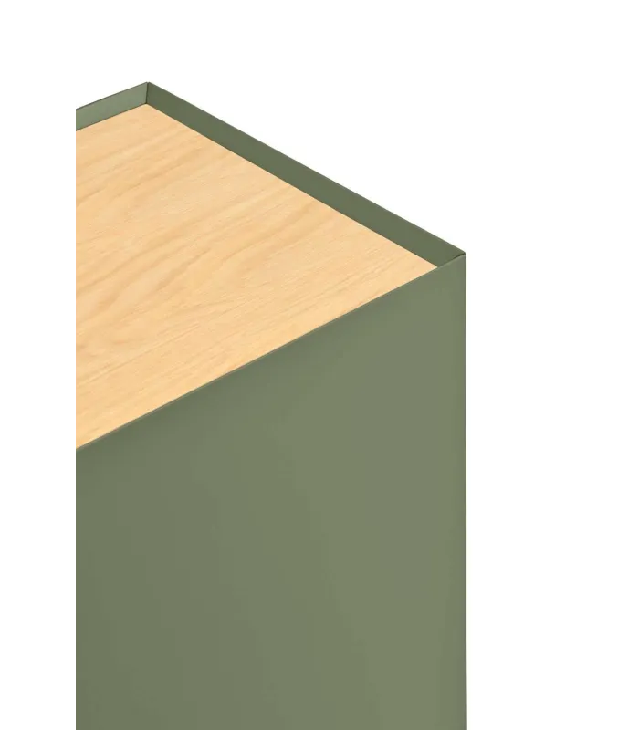 Mueble auxiliar Arista 3 puertas en verde, 95x40x120 cm