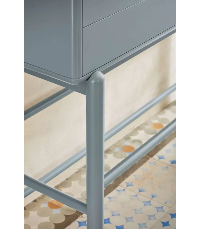 Mueble recibidor Corvo gris pela 1 puerta 2 cajones