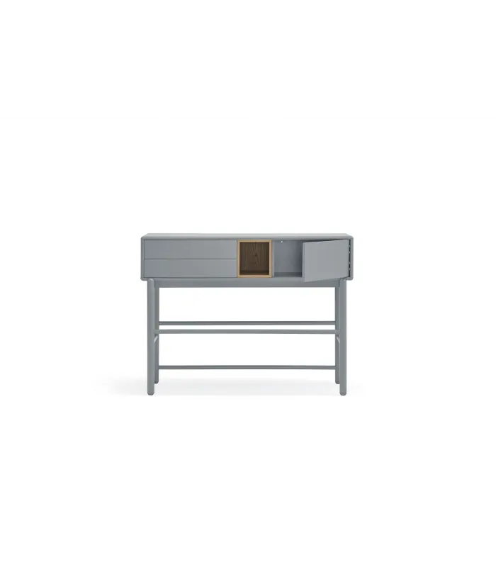 Mueble recibidor Corvo gris pela 1 puerta 2 cajones