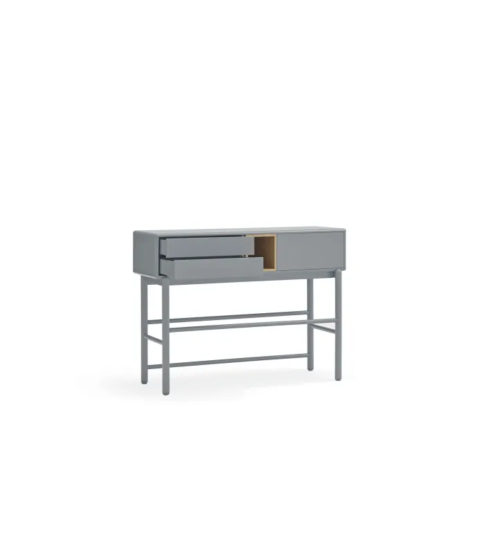 Mueble recibidor Corvo gris pela 1 puerta 2 cajones