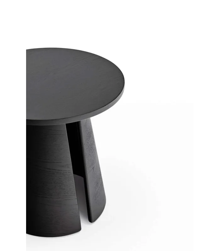 Mesa auxiliar Cep negra, 50x50x50.1 cm, diseño minimalista.