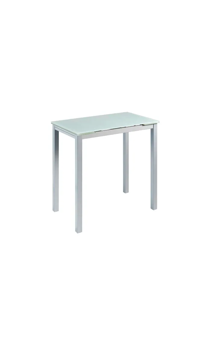 Mesa alta extensible Alejandra cristal blanco