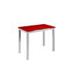 Mesa de cocina extensible Triana acabado rojo, 100/140cm (largo) x 60cm (ancho) x 76cm (fondo)