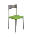 Pack de 4 sillas Rocío tapizado en polipiel verde, 41 x 47 x 86 cm (largo x ancho x alto)