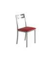 Conjunto de 4 cadeiras Clara com acabamento em pele vermelha, 41 x 47 x 86 cm (C x A x L)