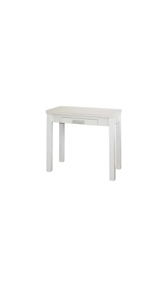 Mesa de cocina Elia blanca, abrible, 80 x 40/80 cm