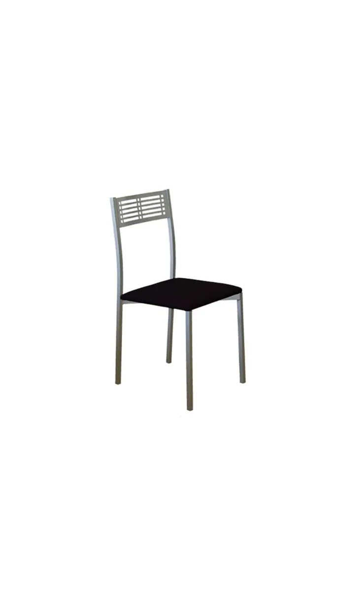 Pack de 4 sillas Laura en polipiel negro, 41 x 47 x 86 cm