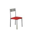 Pack de 4 sillas Alicia en polipiel rojo, 41 x 47 x 86 cm (largo x alto x ancho)