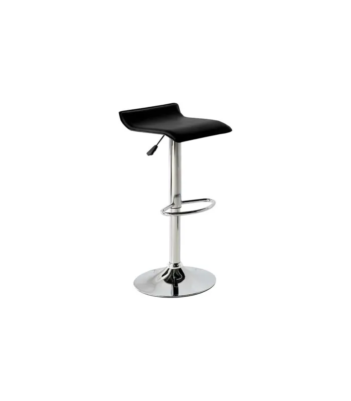 Pack de 2 taburetes elevables Agata en polipiel negro