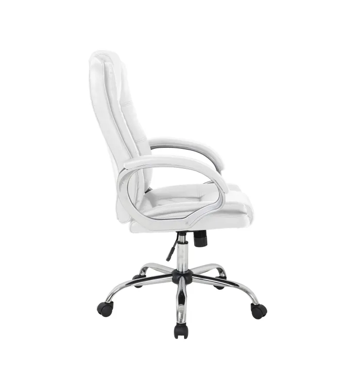 Sillón giratorio Inmaculada en polipiel blanco