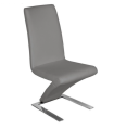 Pack de 2 sillas modelo Paloma en polipiel gris, 46 x 69 x 99/48 cm (largo x ancho x alto)
