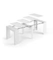 Extensible multifunction Kendra dining table with 5 possible positions.