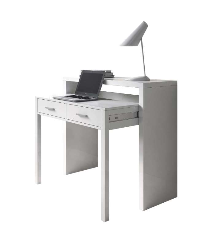 Bureau à rallonge Osaka blanc artik 87,5 cm(hauteur)98,5