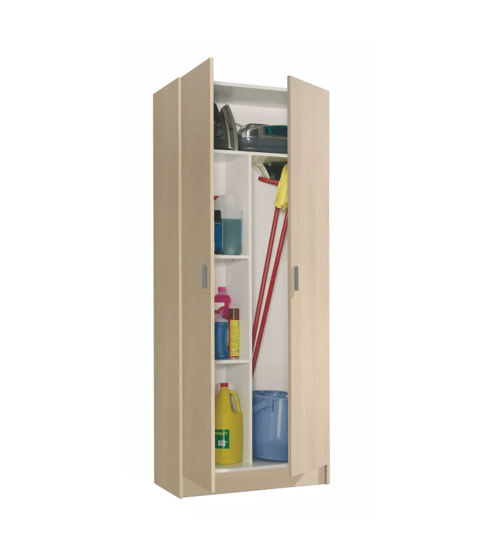 Armario escobero Milan 2 puertas roble 73x180x37 cm