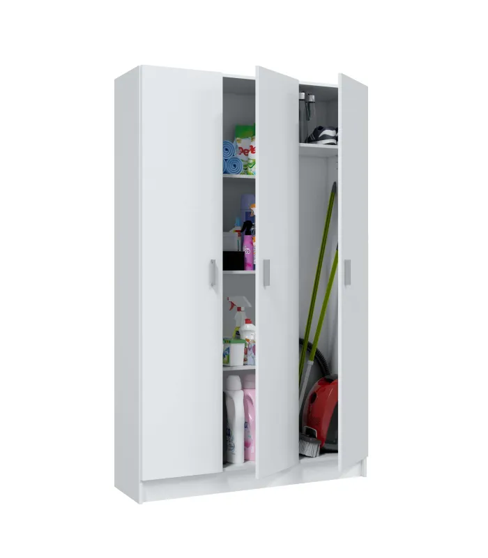 Armario multiusos tres puertas Milan en blanco
