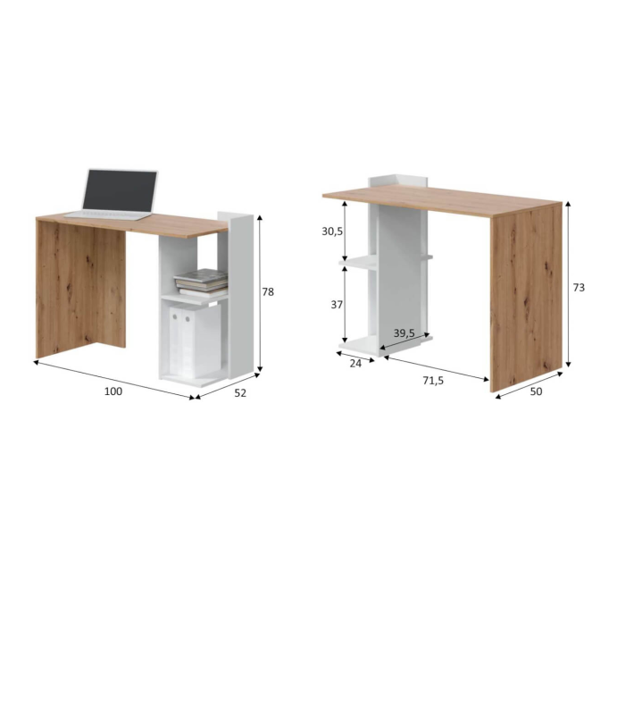 copy of Desk Fits with 2-door, 2-hole reversible buc.