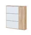 Deslizante com 4 portas Carvalho Maty Canadiano e Branco 115 cm (alto) x 106 cm (largura) x 22 cm (prof.)