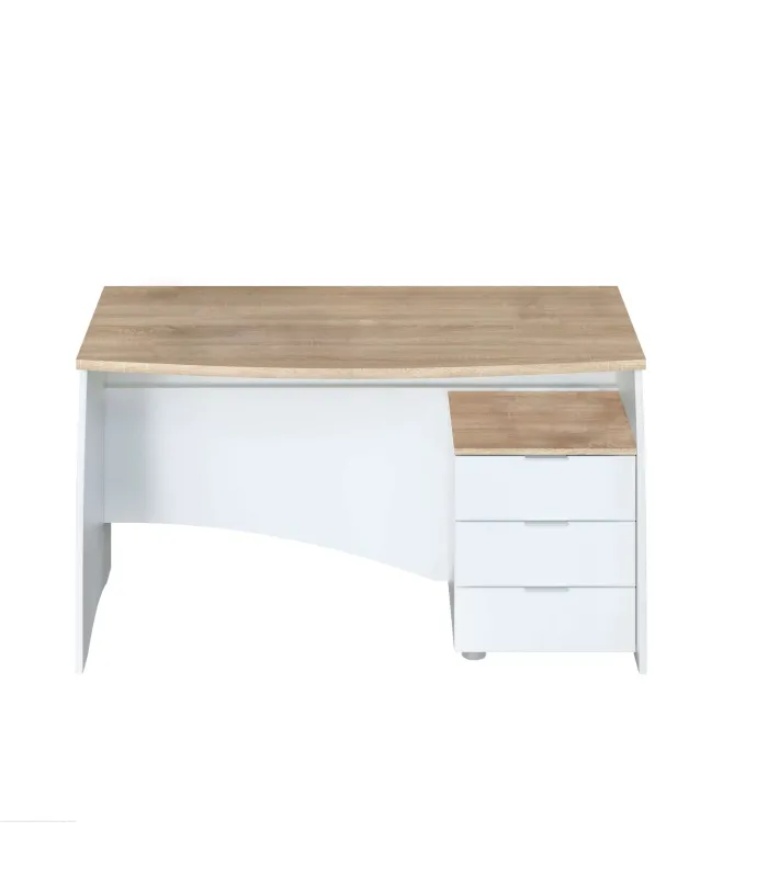 Mesa despacho Zoe con buc tres cajones Blanco Artik combinado