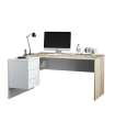 Mesa de computador Cannes 3 gavetas Branco Artik e Carvalho Cananadian 73cm (altura) 145cm (altura) 108cm (fone).