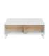 Zaiken liftable coffee table in white and Canadian oak