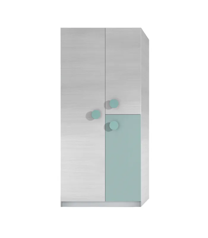 Armario Violeta 3 puertas blanco/verde 200x90x52 cm