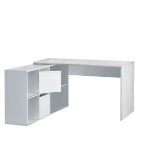 Reversible desk with buc model Desing in Cement Grey and Artik