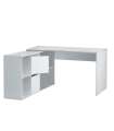 Mesa escritorio reversible  con buc modelo Desing acabado en Gris Cemento y Blanco Artik