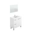 Aktiva meuble sous-vasque avec lavabo et miroir en finition blanche 80 cm(hauteur)80 cm(largeur)45 cm(longueur)
