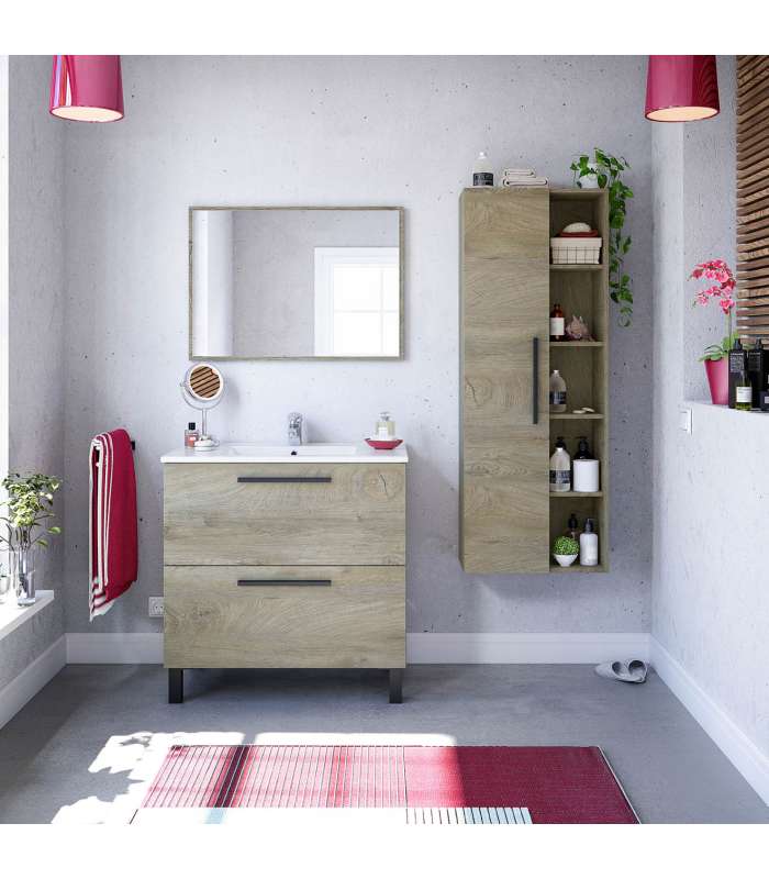 FRS Conjuntos baño Mueble de baño Cullera con lavabo y espejo