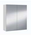Sulf armoire dressing 2 portes avec miroir finition blanc brillant, 65 cm(hauteur)60 cm(largeur)21 cm(longueur)