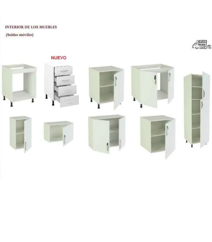 MD BLOCK Modelo Kit-Kit Cocina completa con zocalo y encimera