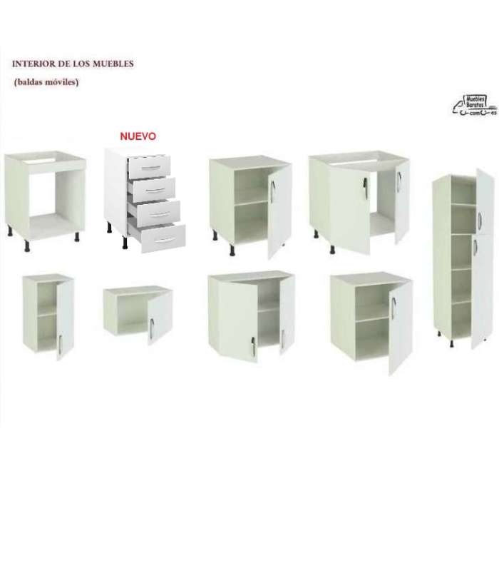 MD BLOCK Modelo Kit-Kit Cocina completa con zocalo y encimera