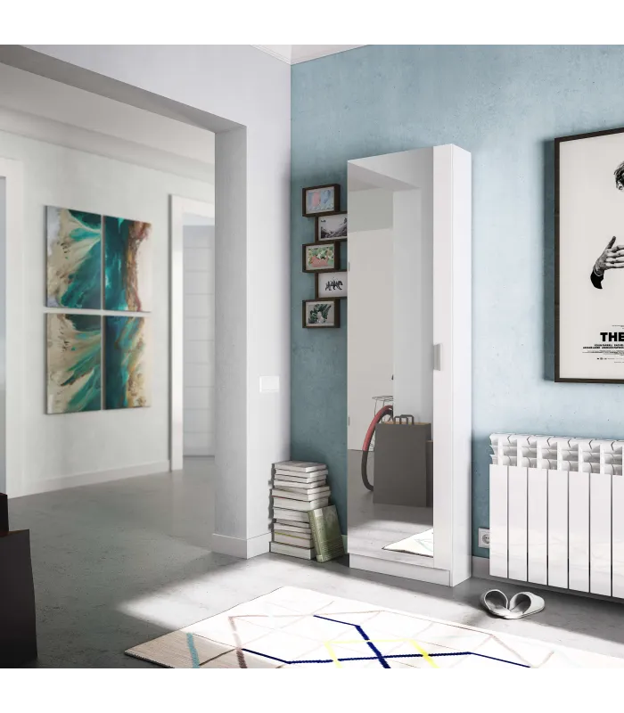 Sapateira Gusto com espelho em branco brilhante