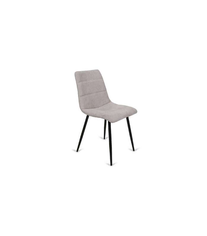 Lot de 4 chaises Valencia tapissées en gris ou rose pâle.