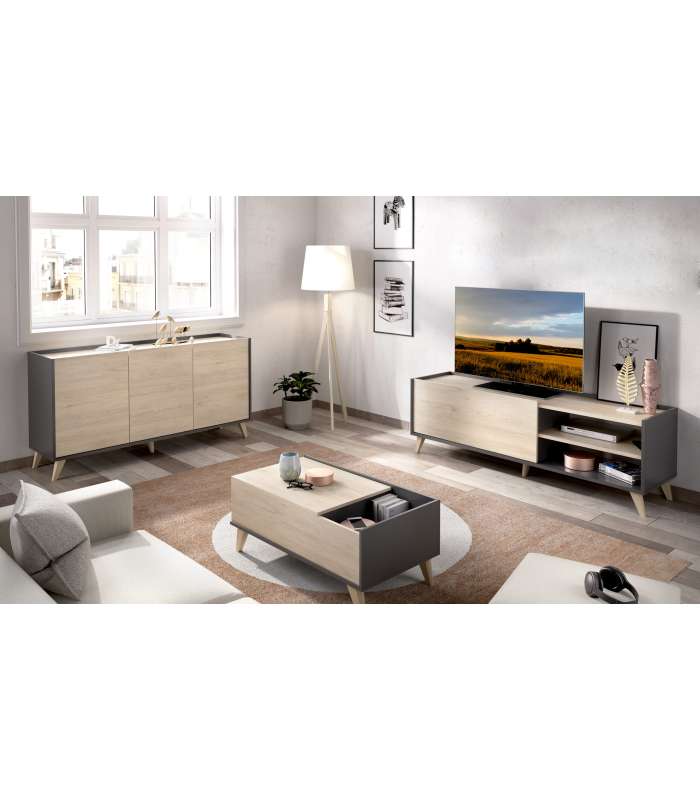 Ness 3 lounge set: sideboard, TV cabinet, shelf and coffee table