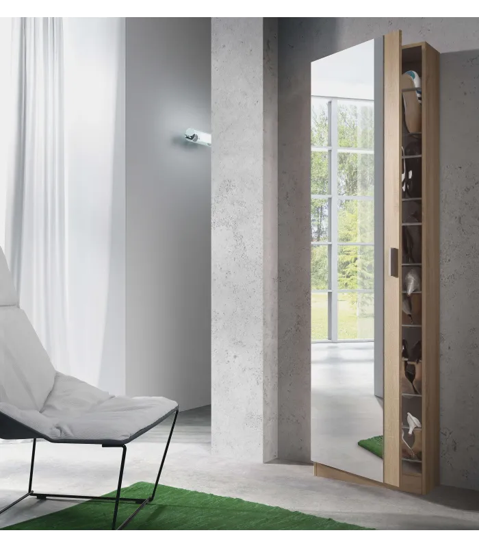 copy of Armoire à chaussures avec miroir Gusto en blanc artik.