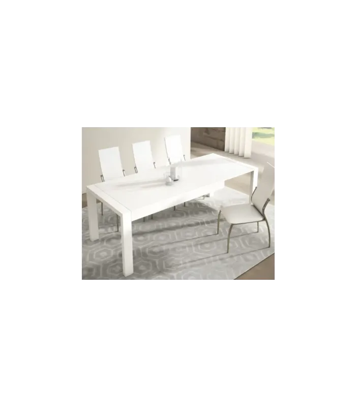 Mesa extensible Zujar blanca, elegante y funcional