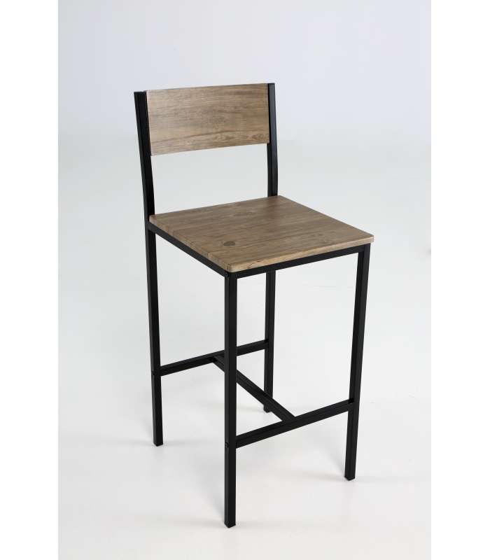 Tabouret Rondo en finition métal/bois 74 cm(hauteur)43