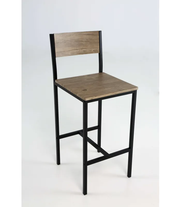 Pack de 2 taburetes Coimbra metal/madera 96cm