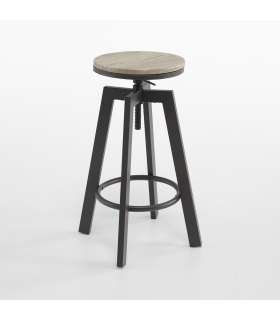 Taburete Atenas - Metal/Madera - 63cm alto