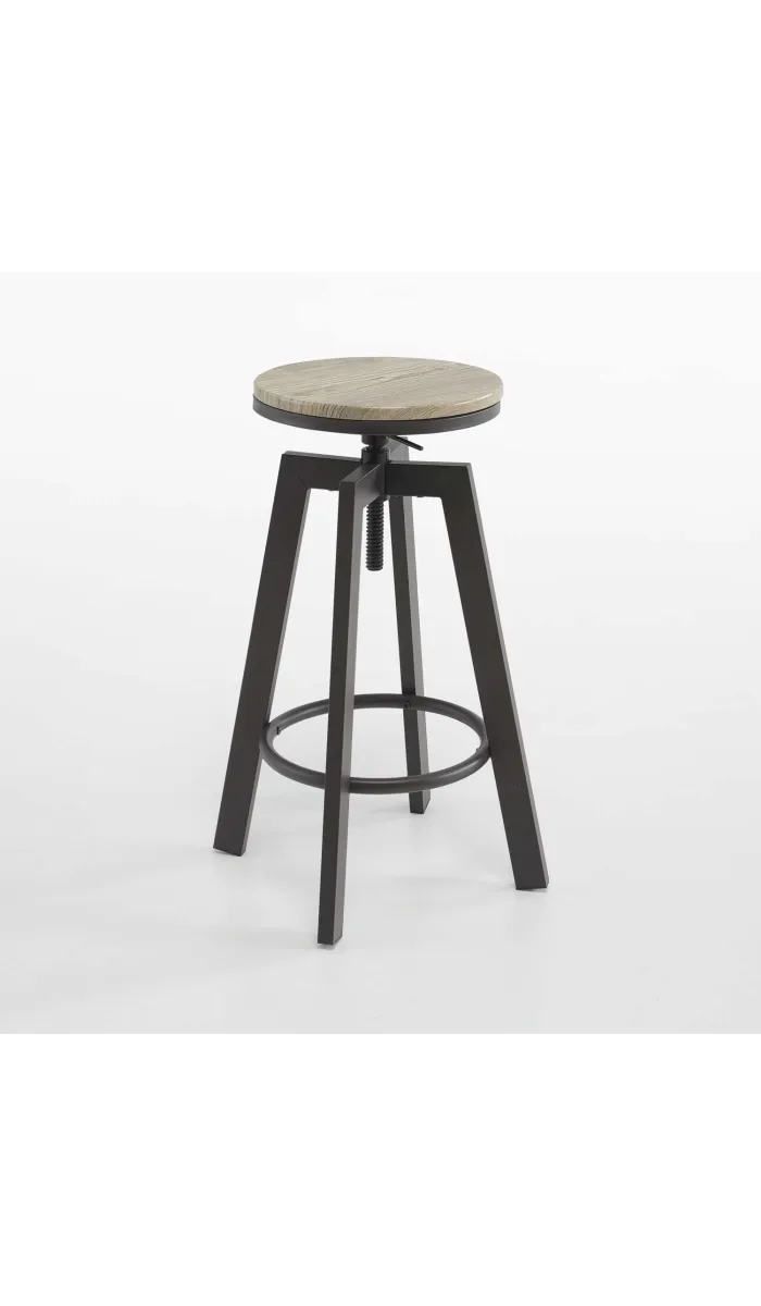 Taburete Atenas - Metal/Madera - 63cm alto