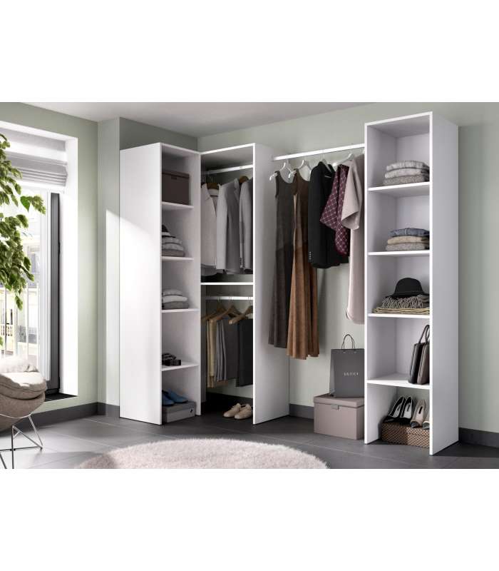 DKT Vestidores Vestidor de rincón Luz color Blanco 226cm