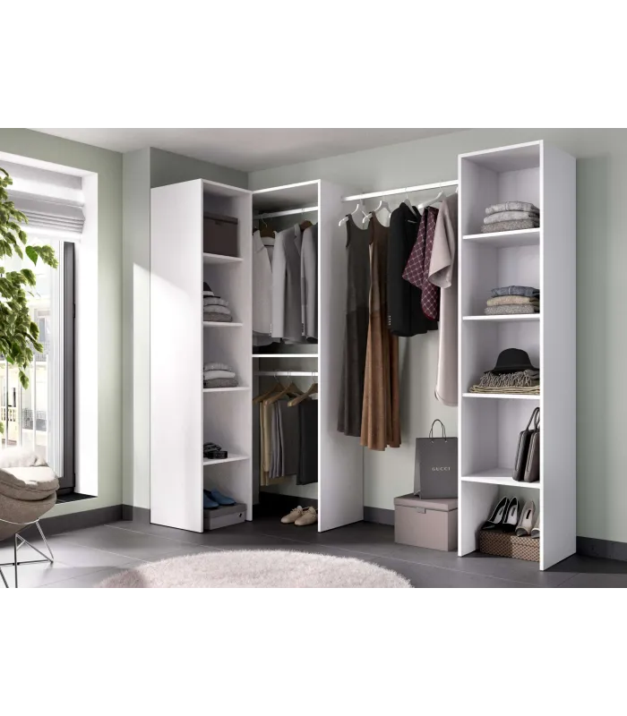 Vestidor de rincón Luz Blanco, moderno y funcional