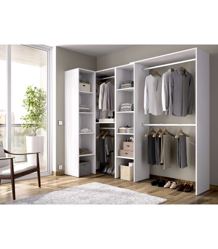 DKT Vestidores Vestidor de rincón Luz 2 color Blanco 228cm