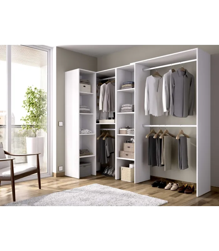 Vestidor de rincón Blanco 228x79.4x187 cm