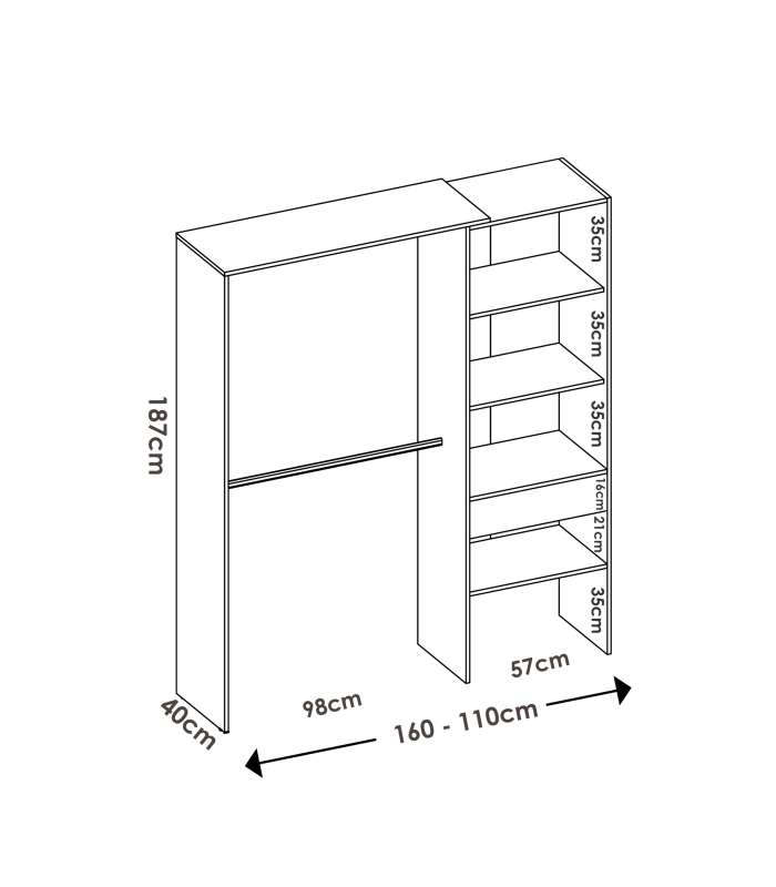 copy of Vestidor de rincon reversible Praga color blanco