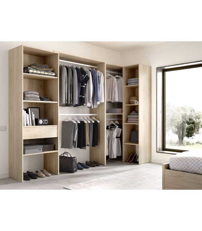 DKT Vestidores Vestidor de rincón Luz 3 color Natural 248cm