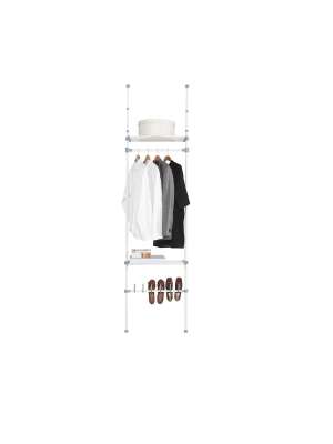 Camarim branco com 2 prateleiras e sapateira