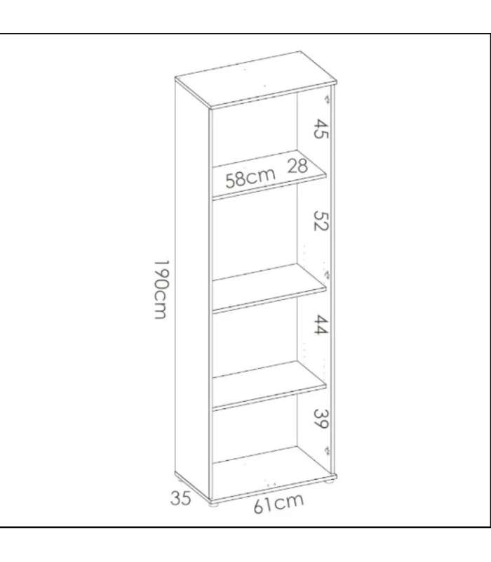 Armoire polyvalente en finition blanche 2 portes 3 étagères 61